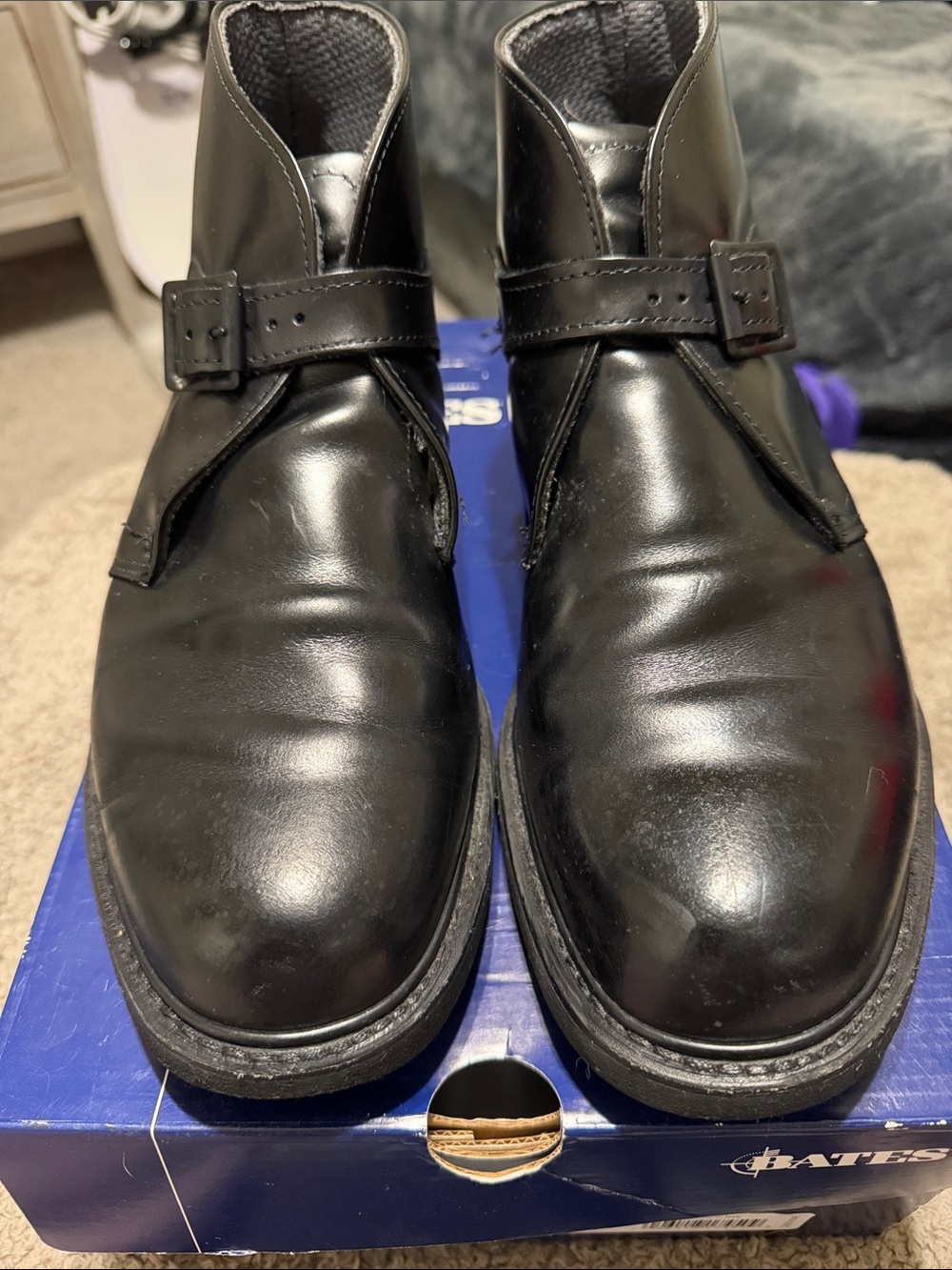 Bates Black Leather Chukka Boots 10.5